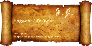 Hagara János névjegykártya